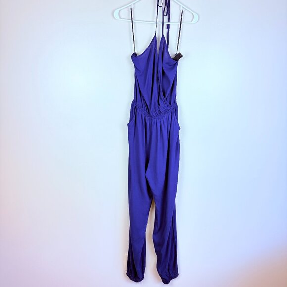 NWT Lulus Learning to Fly Halter Jumpsuit Navy L - Picture 4 of 12